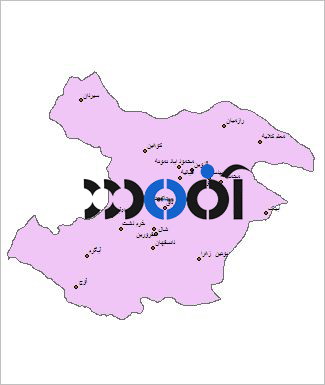 شیپ فایل شهرهای استان قزوین (نقطه ای)