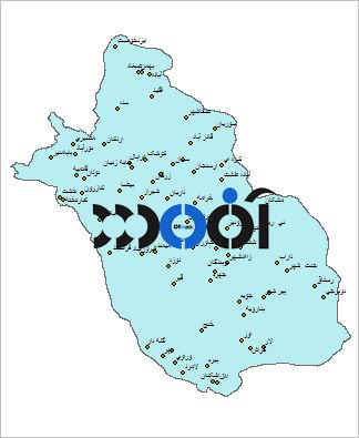 شیپ فایل شهرهای استان فارس (نقطه ای)