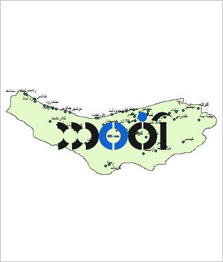 شیپ فایل شهرهای استان مازندران (نقطه ای)