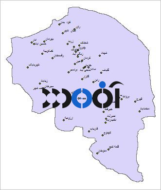 شیپ فایل شهرهای استان کرمان (نقطه ای)