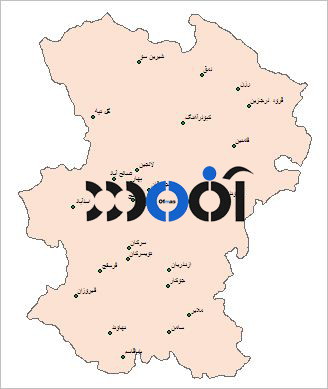 شیپ فایل شهرهای استان همدان (نقطه ای)