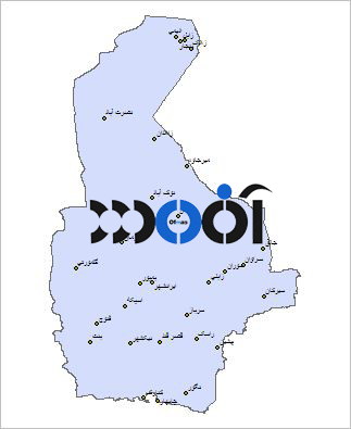 شیپ فایل شهرهای استان سیستان و بلوچستان (نقطه ای)